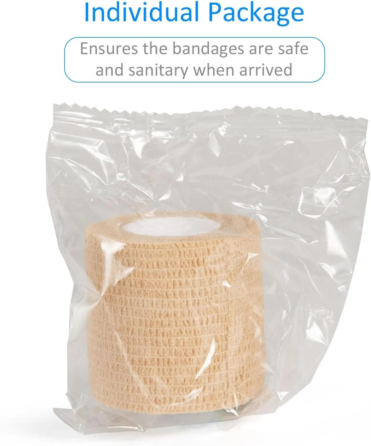 24Pack Self Adherent Cohesive Wrap Bandages Non Woven Cohesive Bandage Elastic Self Adhesive Bandage Wrap Sport Athletic Tape First Aid Tape for Wrist Ankle Pet Vet Wrap Grip Cover 2 inch (Skin Color)