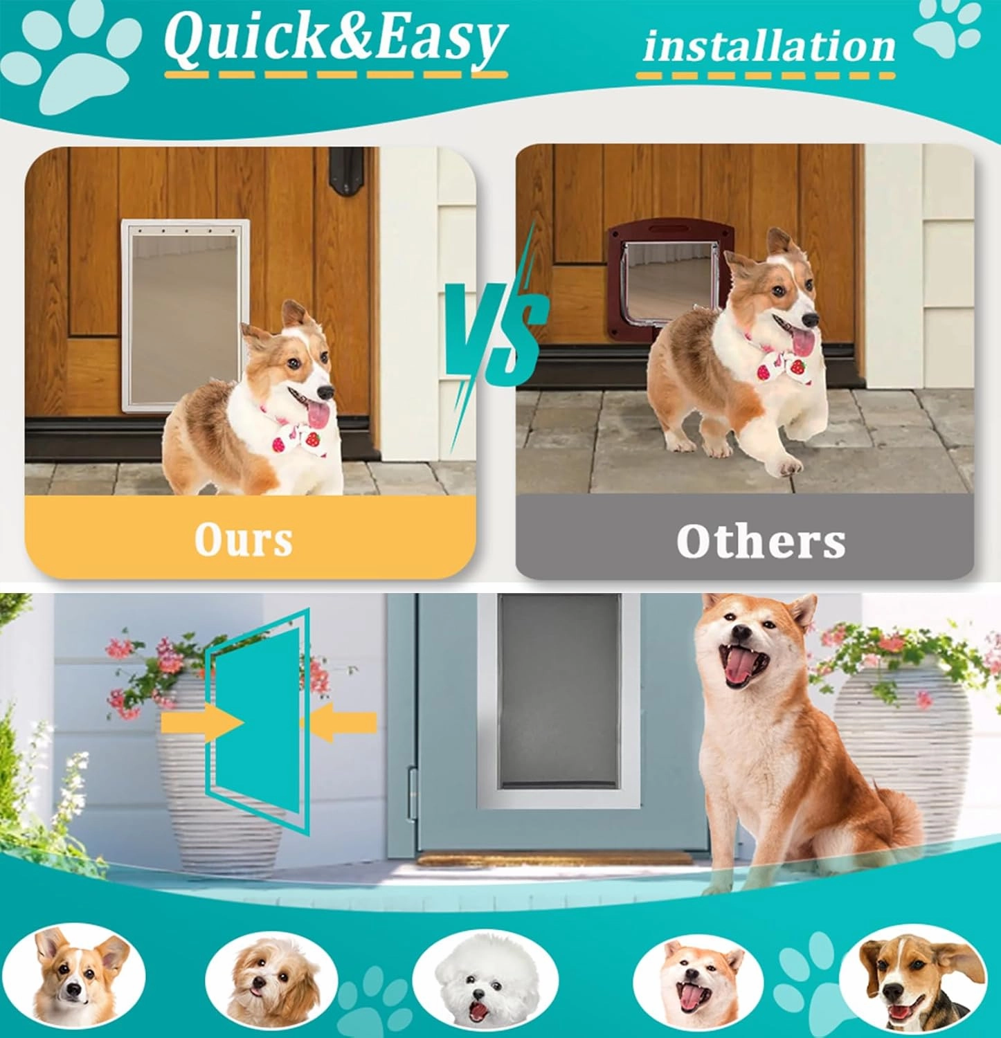 2 Pack PAC11-11039 Pet Door Replacement Flaps for Dog and Cat, Doggie Replacement Flap Doors Parts Compatible with Pet-Safes Freedom Doggie Doors, Large Size 10 1/8" X 16 7/8"