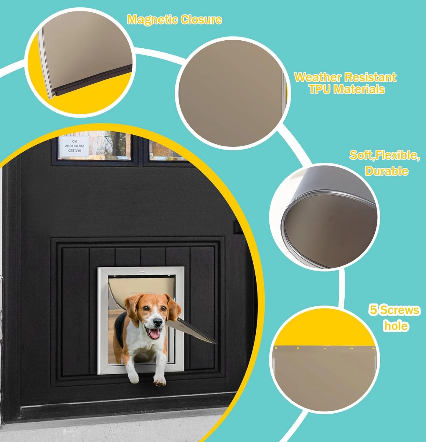 2 Pack PAC11-11039 Pet Door Replacement Flaps for Dog and Cat, Doggie Replacement Flap Doors Parts Compatible with Pet-Safes Freedom Doggie Doors, Large Size 10 1/8" X 16 7/8"