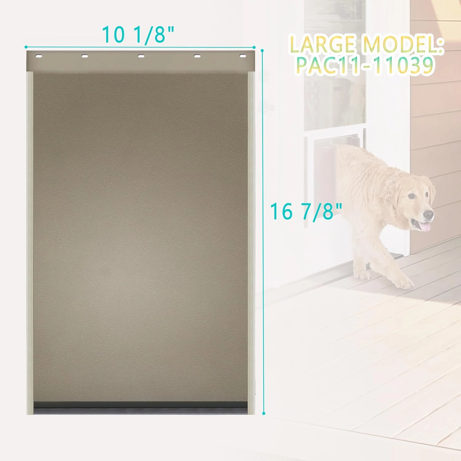 2 Pack PAC11-11039 Pet Door Replacement Flaps for Dog and Cat, Doggie Replacement Flap Doors Parts Compatible with Pet-Safes Freedom Doggie Doors, Large Size 10 1/8" X 16 7/8"