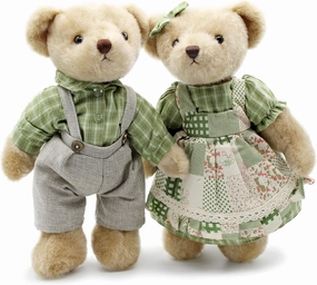 2-Pack Teddy Bear Stuffed Animals Small Soft Plush Toy with Cloth 13“ (Green)