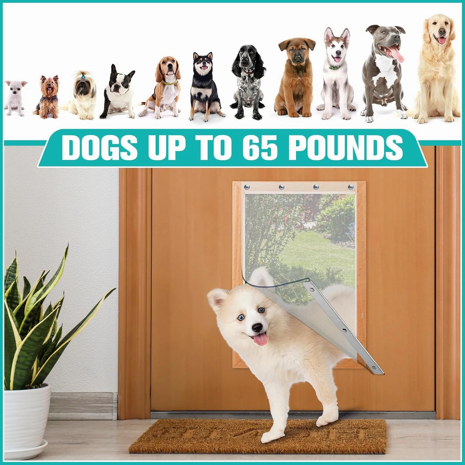 2 Pcs Dog Door Replacement Flaps Compatible with Ideal Dog Door Model DSRWXL 9.75 x 17 Inch XL Clear Weatherproof Pet Flap Home Supplies, Easy to Install