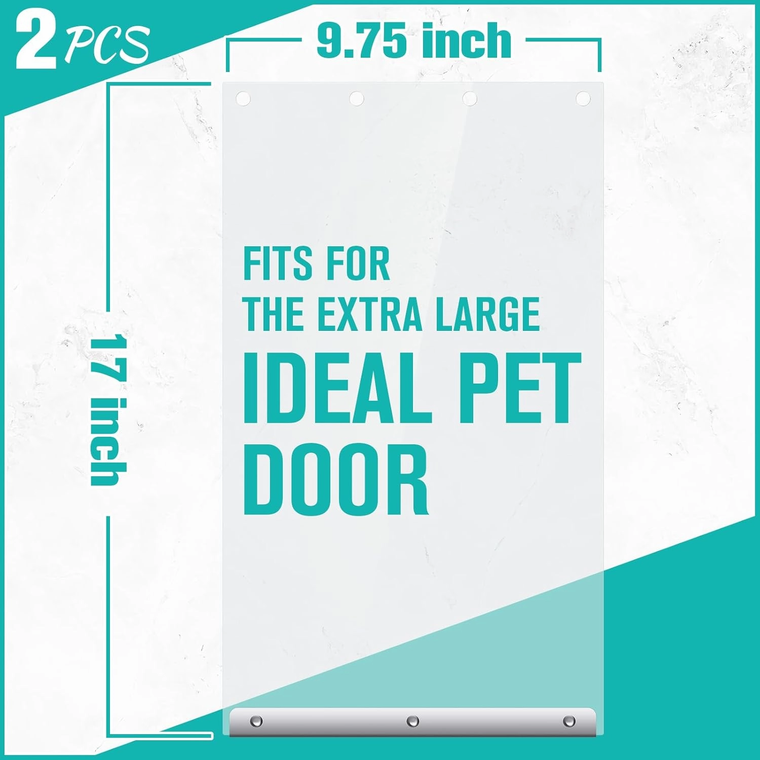 2 Pcs Dog Door Replacement Flaps Compatible with Ideal Dog Door Model DSRWXL 9.75 x 17 Inch XL Clear Weatherproof Pet Flap Home Supplies, Easy to Install