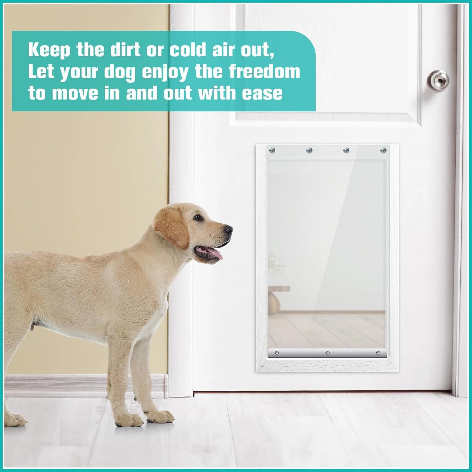 2 Pcs Dog Door Replacement Flaps Compatible with Ideal Dog Door Model DSRWXL 9.75 x 17 Inch XL Clear Weatherproof Pet Flap Home Supplies, Easy to Install