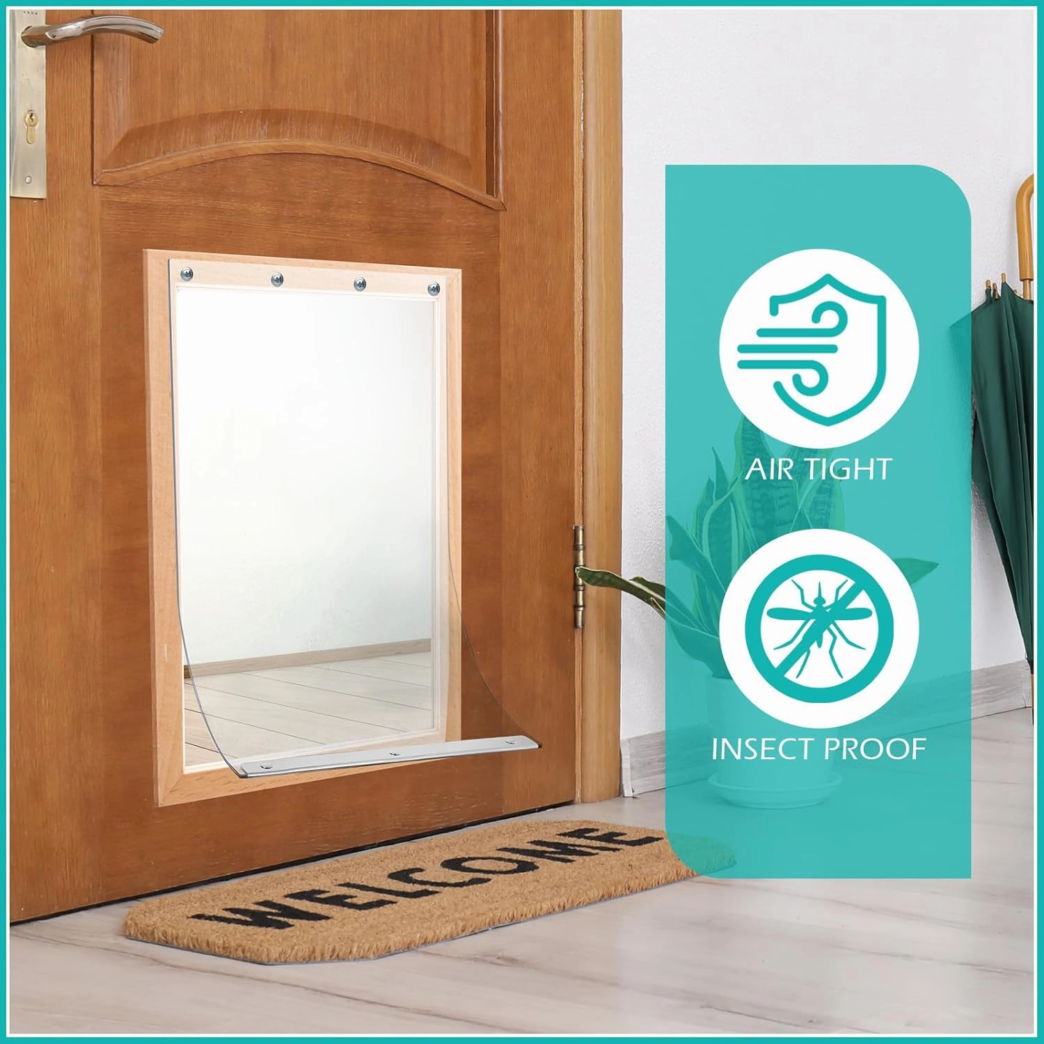 2 Pcs Dog Door Replacement Flaps Compatible with Ideal Dog Door Model DSRWXL 9.75 x 17 Inch XL Clear Weatherproof Pet Flap Home Supplies, Easy to Install