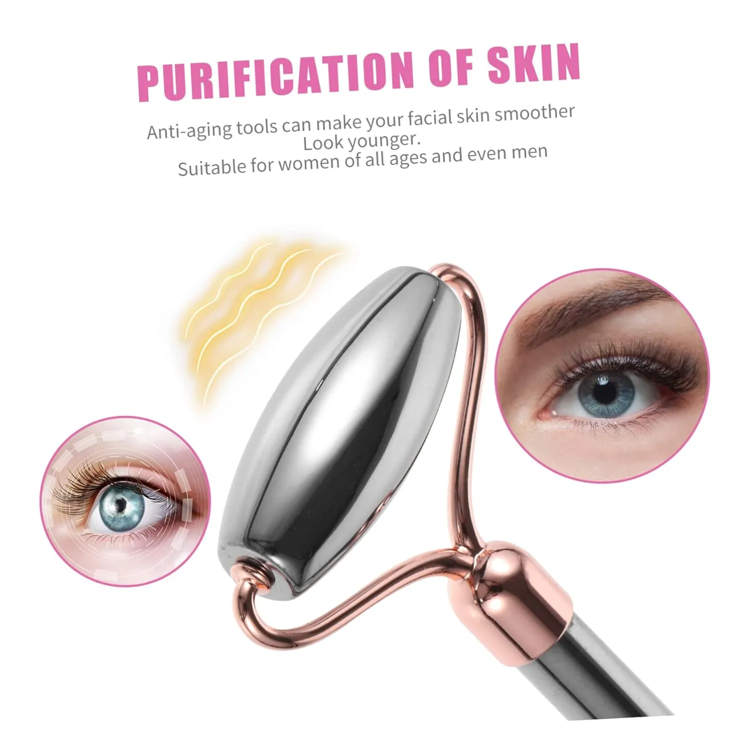 2pcs Double- Facial Roller Tool for Skin Care Natural Stone for Depuffing Tightening and Relaxation Absorption Skincare Products for Face and Neck