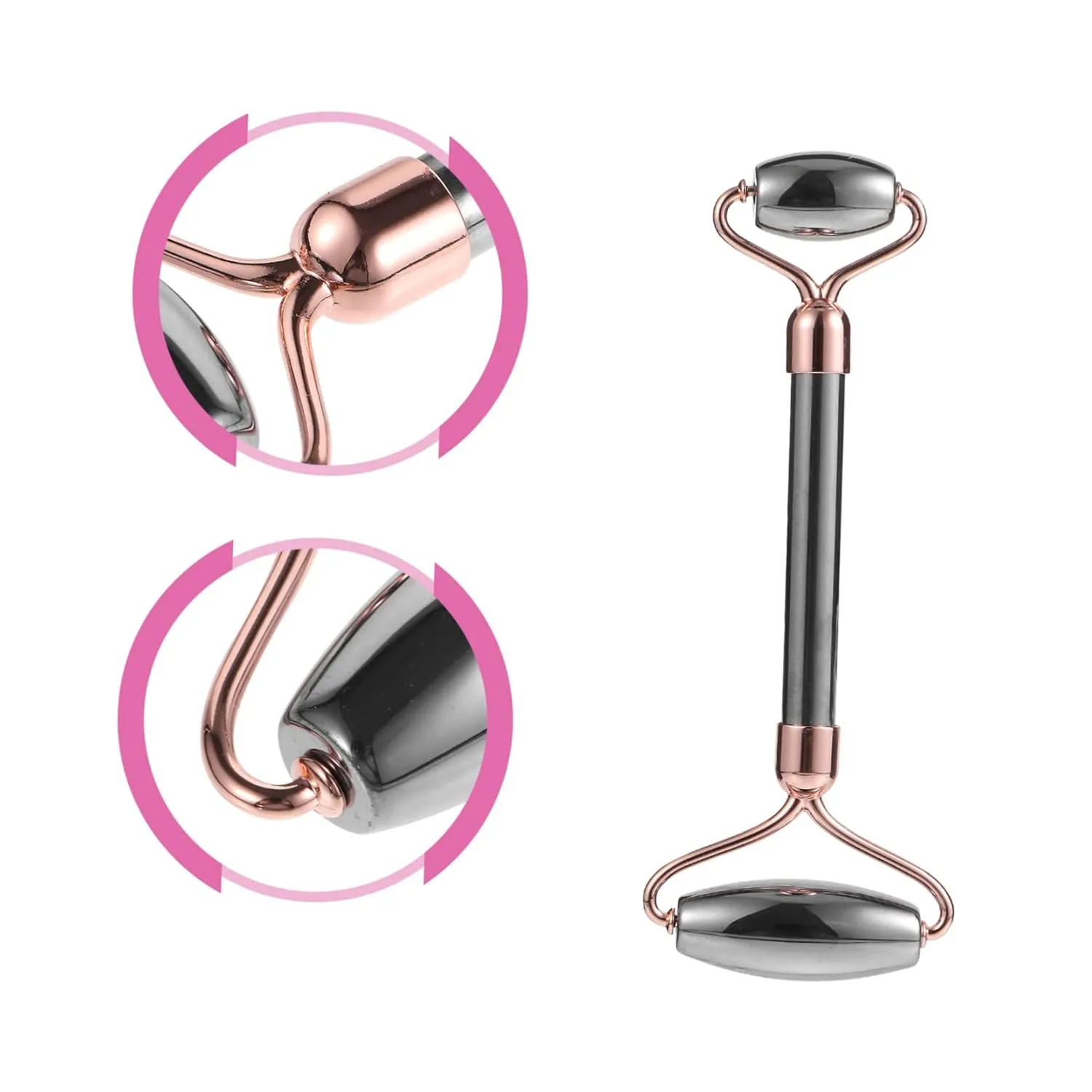 2pcs Double- Facial Roller Tool for Skin Care Natural Stone for Depuffing Tightening and Relaxation Absorption Skincare Products for Face and Neck
