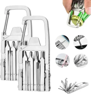 2PCS Latest Jawbreaker Tool, 12 in 1 Jawbreaker Mini Multi Tool, Ultra Mini Jawbreaker Multi Tool, Jawbreaker Mini Tool with Bottle Opener Phone Holder Screwdriver Carabiner