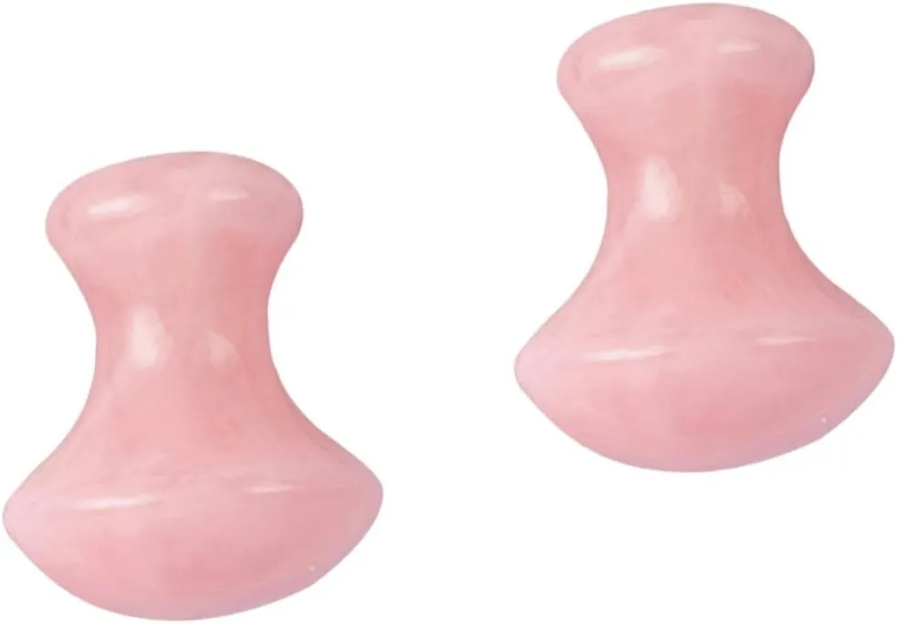 2pcs Natural Jade Mushroom for Scraping Therapy Smooth Design Improves Circulation Mobility Handheld Facial Body Tool
