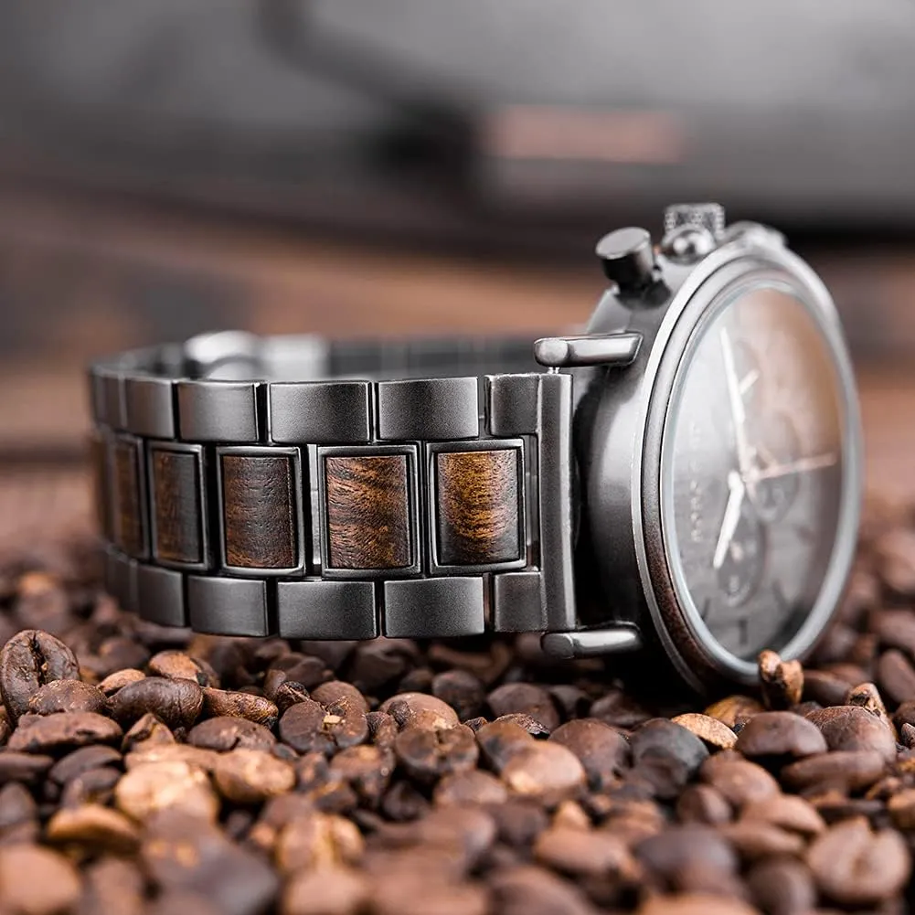 2win Engraved Wooden Watch for Boyfriend My Man Fiancé Husband Customized Personalized Wood Watches for Men Birthday Anniversary Personalized Watch