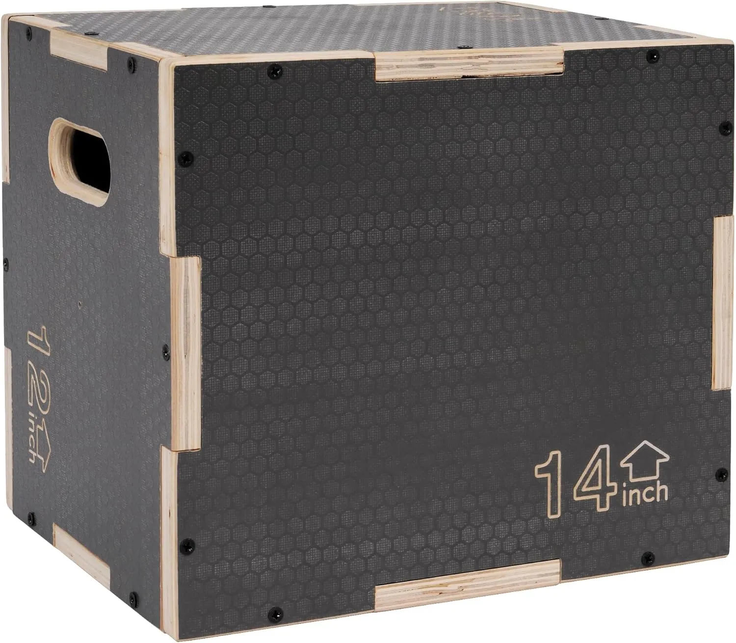 3 in 1 Non-Slip Wooden Plyo Box Plyometric Box Jumping Exercise, Multiple Sizes