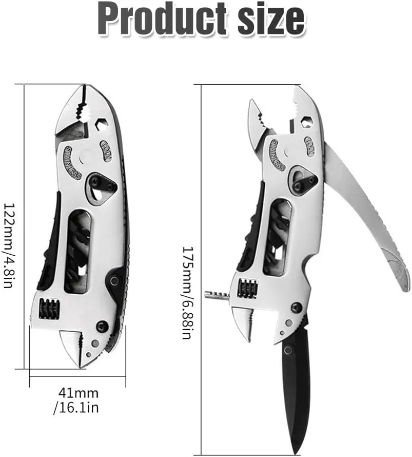 3 PCS Outdoor Multi-purpose Tool Pliers, Multitools Mini Multifunctional Plier Tool Set, Stainless Steel Multi Tool Pliers Adjustable Pocket Pliers Multitool Lightweight Folding Multipurpose Tool (A)