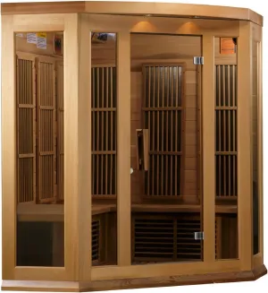 3 Per Low EMF FAR Infrared Carbon Corner Canadian Red Cedar Sauna
