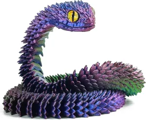 30in 3D Printed Snake Toys Large, Fidget ADHD 3D Printed Toys, Perfect Desk Pet for 3D Printed Animal Collectors