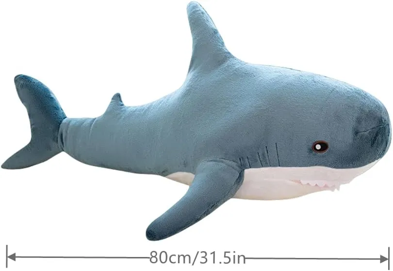 31.5 inch Giant Shark Stuffed Animal,Soft Shark Cushion Pillow Shark Plush Pillows,Chubby Stuffed Shark Toy Gifts for Kids Girls Boys, Birthday, Christmas for Home Decoration Gift