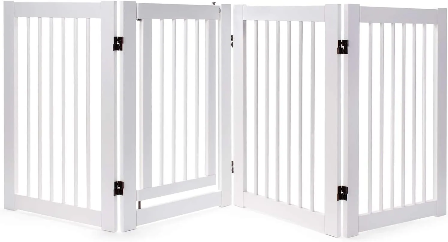 360 Configurable Freestanding Dog Gate with Door for Home