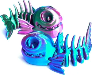 3D printed Skeleton fish,articulated models,flexible joint animal model figurines, stress relief, fidget restlessness, ADHD toys, surprise fantasy gifts