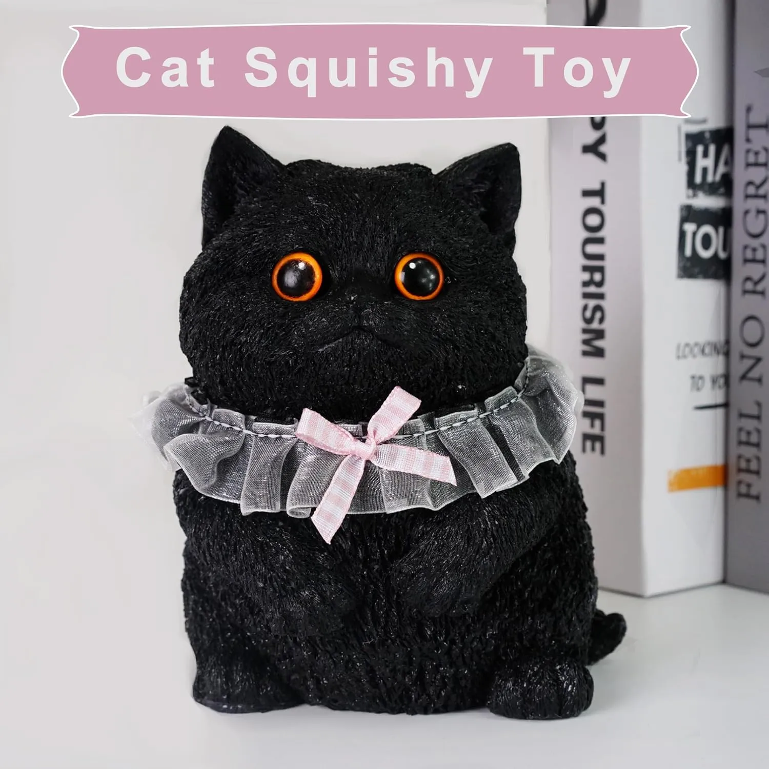 3D Taba Squishy Cat,Cat Sqeeze Toys (Blackbluecat, Medium)