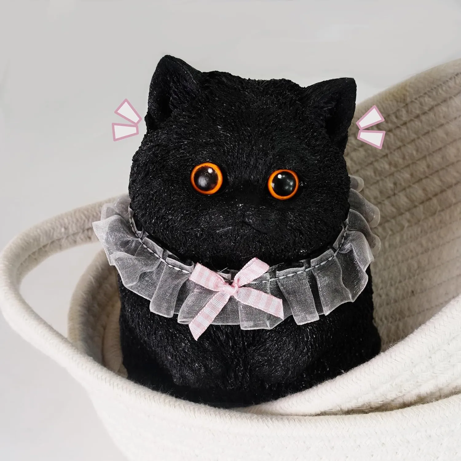3D Taba Squishy Cat,Cat Sqeeze Toys (Blackbluecat, Medium)