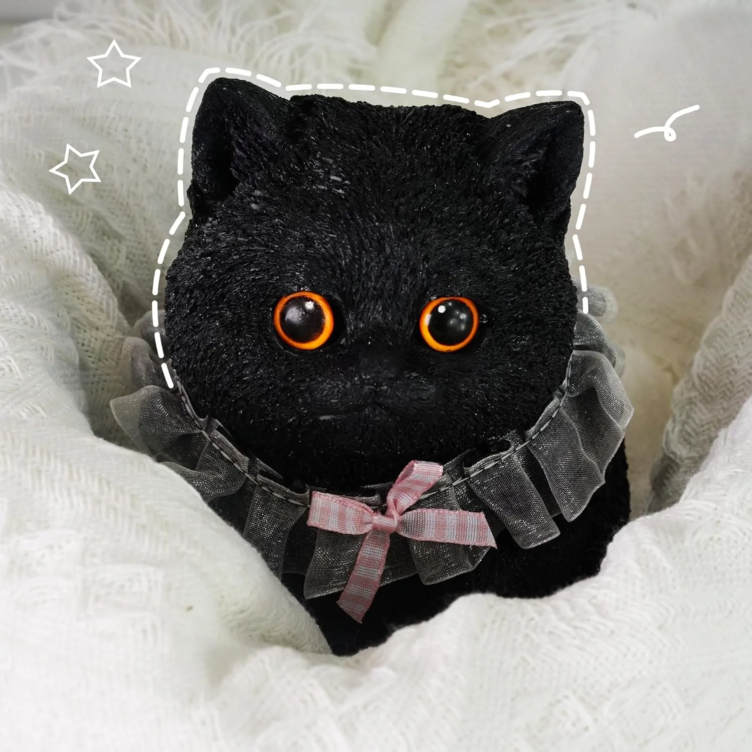 3D Taba Squishy Cat,Cat Sqeeze Toys (Blackbluecat, Medium)