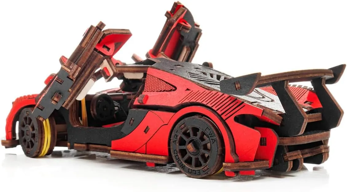 3D Wooden Puzzle for Adults, Mechanical Wooden Racing Car Model Kit to Build, 237PCS DIY Assembly Steampunk Drift Car Puzzle Kit Building Toy Craft Decor Gift -KIT