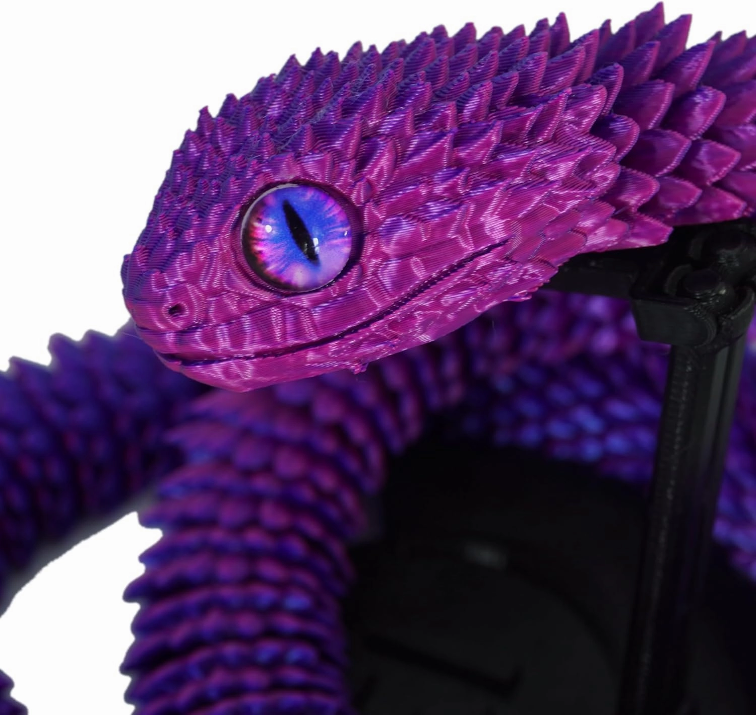 3D Printed Articulated Snake – 29.5'' Crystal-Like Movable Snake– Realistic Slithering Design, Collectible Articulated Model (Blue red)