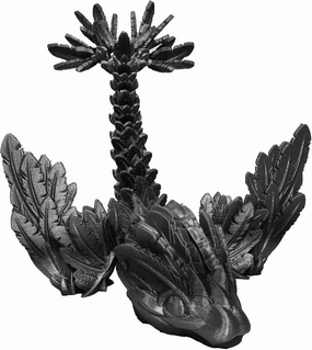 3D Printed Dragon Toys Ancient Swift and Violent Flying Skeleton Dragon Action Figures with Flexible Wings, Stress Relief Fun Dragon Toy Dragon Figurines Collectible Figurines (Warriors Black, 10 in)