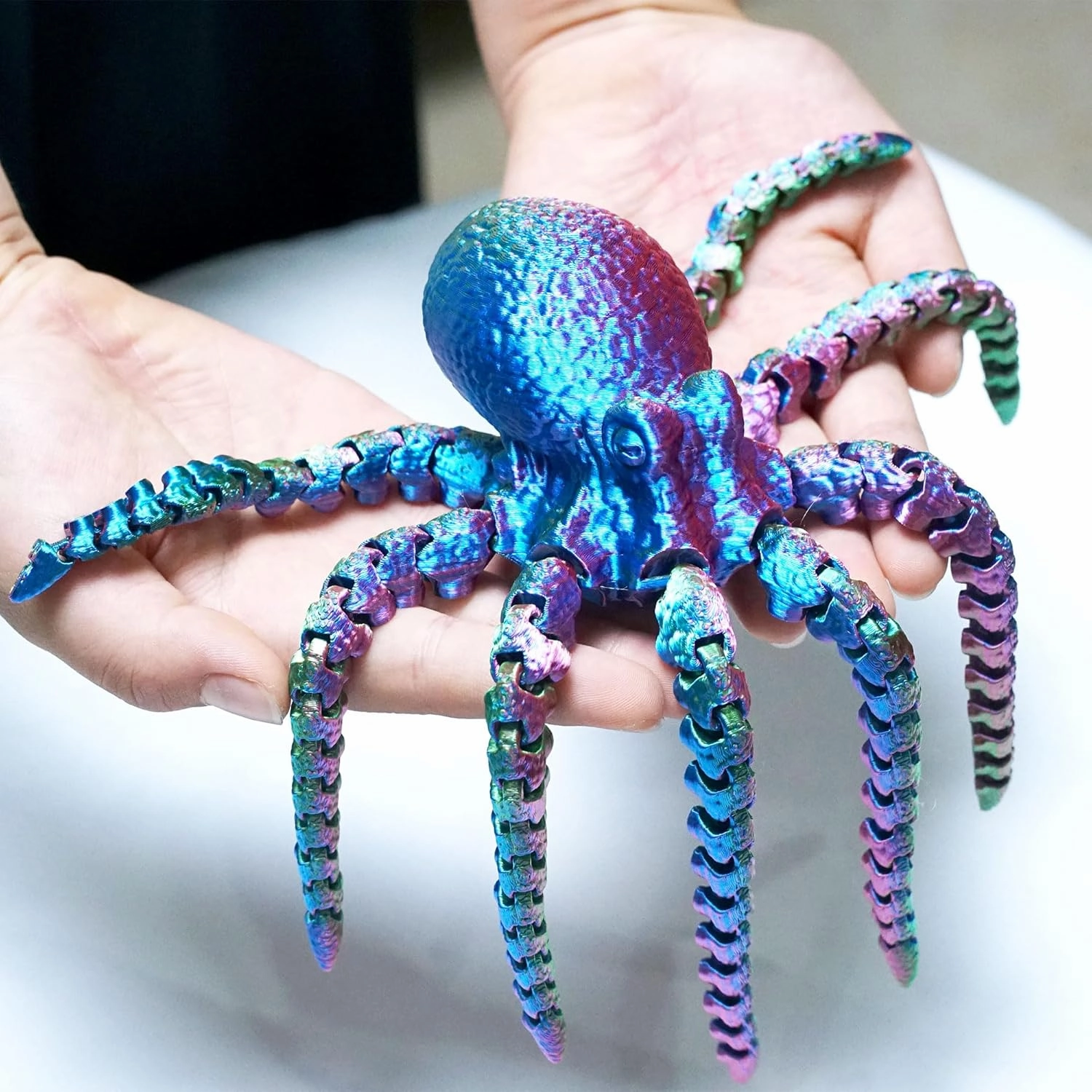 3D Printed Octopus,Articulated Models,Flexible Joint Animal Figurines, 3D Printing Stuff Cheap,Stress Relief, Fidget restlessness, ADHD Toys, Surprise Fantasy Gifts (Color) (RGB)