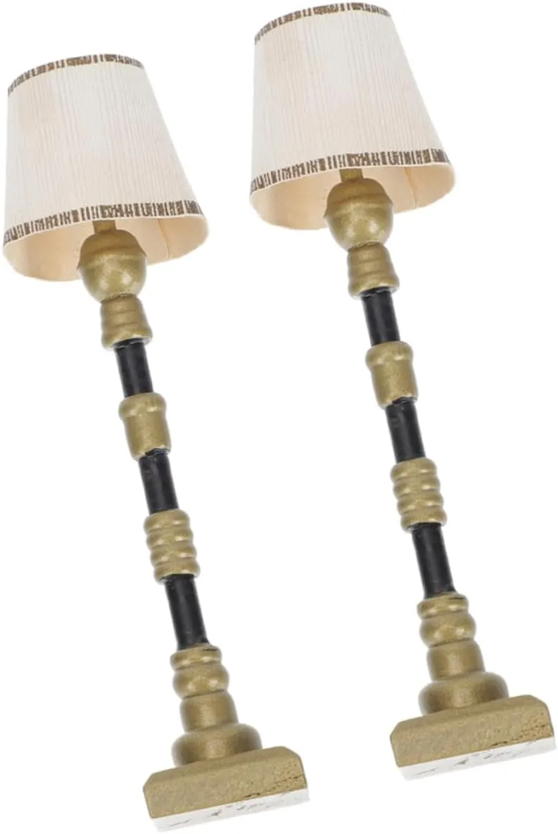 3sets Doll House Floor Lamp Cute Lamp Dolls Mini Lamp Ornament Light for Mini House Floor Lamp Mini Dollhouse Floor Lamps Houses Indoor Mini Lamp Fairy Garden Small 2pcs*3