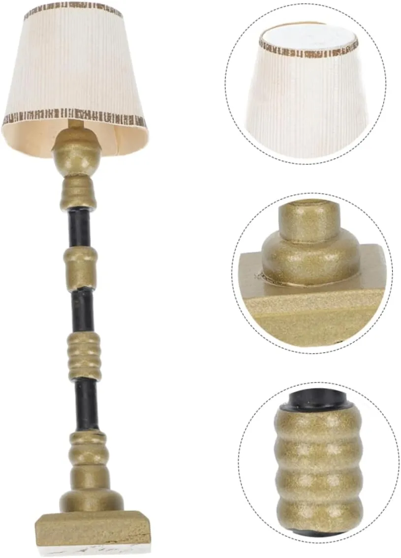 3sets Doll House Floor Lamp Cute Lamp Dolls Mini Lamp Ornament Light for Mini House Floor Lamp Mini Dollhouse Floor Lamps Houses Indoor Mini Lamp Fairy Garden Small 2pcs*3