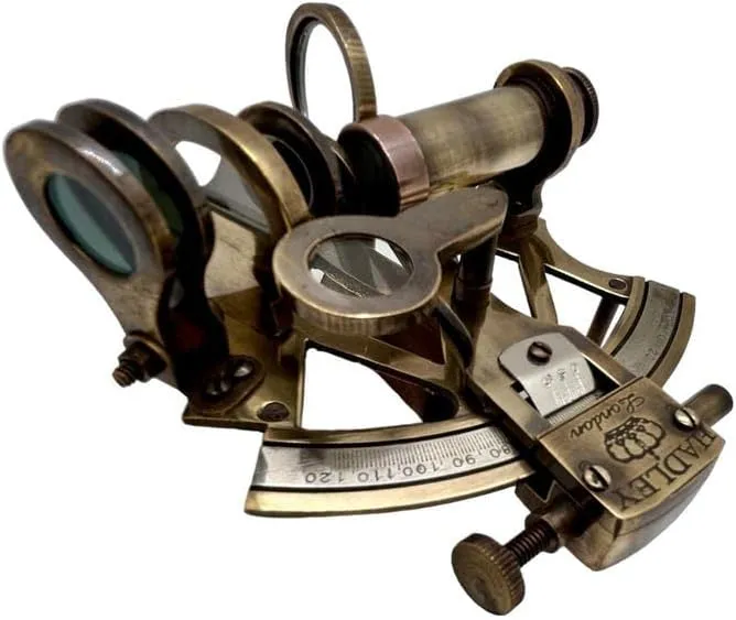 4 Inches Brass Nautical Sextant Handcrafted Marine Navigation Tool and Compact 4 Inches Brass Sextant Vintage Nautical Exploration Tool