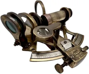 4 Inches Brass Nautical Sextant Handcrafted Marine Navigation Tool and Compact 4 Inches Brass Sextant Vintage Nautical Exploration Tool