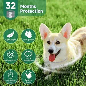 4 Pack Flea Collar for Dogs, 32 Months Flea and Tick Prevention for Dogs, Dog Flea and Tick Treatment, Adjustable Dog Flea and Tick Collar for All Breeds and Size, Grey