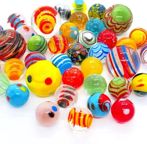 40 PCS Glass Marbles for Kids - Assorted Sizes, Glow in The Dark, Shooter Marbles, Bulk Set for 6  Years Old Boys & Girls