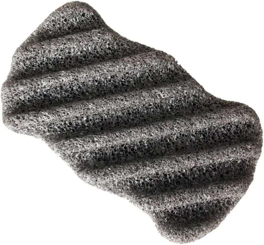 4pcs Face Body Scrubber Sponge Natural Skin Care Tool for Makeup Removal Exfoliating and Brightening Black
