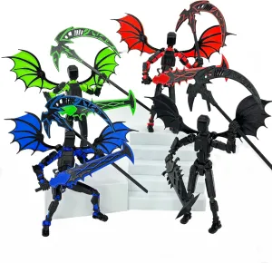 4PCS T13 Action Figure,2025 New Assembly Completed Titan 13 Action Figures,3d Printed Action Toys,Dummy Robot 13 Action Figure Set,Multi-Jointed Movable Desktop Toys for Kids Adults (Style-04)