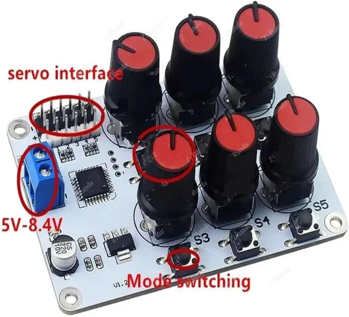 5 Dof Robot Right/Left Hand, Five Fingers Finished Bionic Palm, Assembled Claw Gripper(1 Set Left Hand)