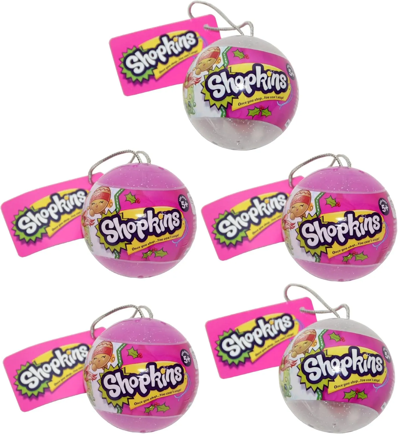 5 Shopkins Christmas Bauble Toy 2016