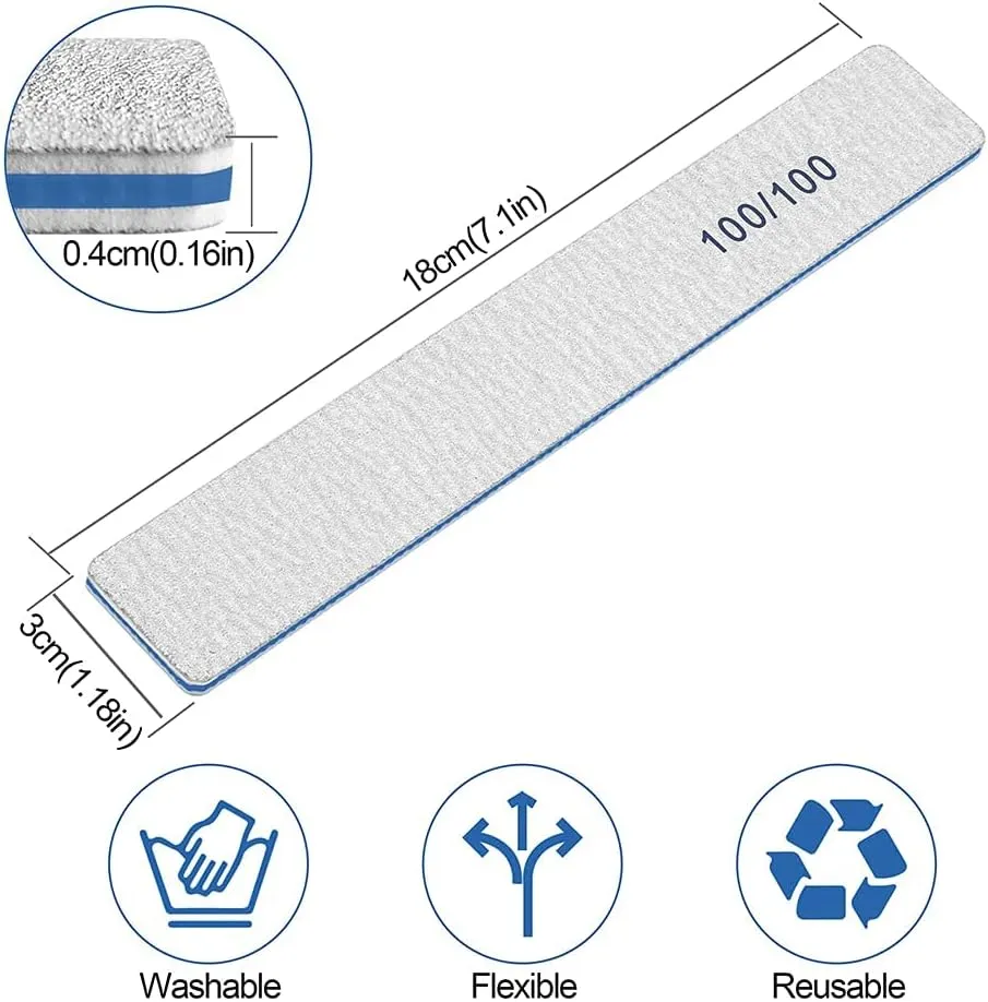 50 PCS Nail File Professional, 100/100 Grit Nail Files Reusable for Acrylic Nail, Double Sided Nail File for Fake Nail, Suitable for Nail Tech or Pet