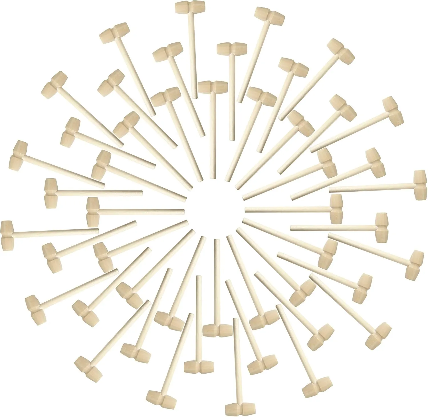50 Pieces Mini Wooden Hammers for Chocolate Breakable Heart Bulk