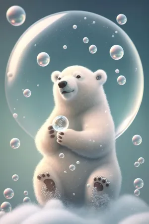 500 Pieces Puzzles for Adults - Bubble White Bear Puzzle Challenging Educational Toys Puzzles Reduced Pressure Gift