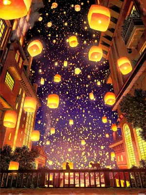 500 Pieces Puzzles for Adults - Sky Lantern Festival Funny Puzzles Educational Toys for Boys and Girls