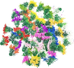 50Pcs Miniature Flower Cluster Flower Plant Tufts for Mini Dollhouse Fairy Garden Railway Simulated Static Scenery Micro Landscape Model