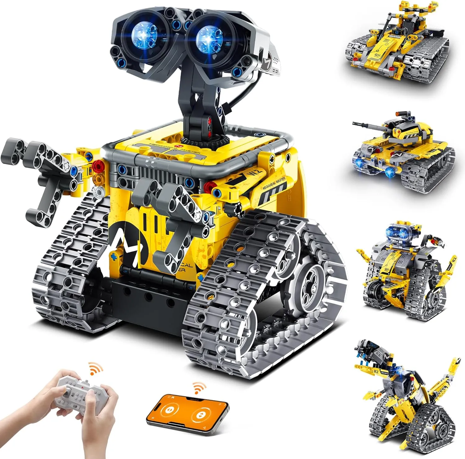5in1 Remote & App-Controlled Robot Dinosaur Building Kit, Educational STEM Projects Coding Set Birthday Creative Gifts for Kids Aged 6 7 8 9 10 11 12 