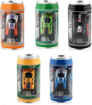 5Pcs Mini Can Remote Control Car, Roadblocks Cans Design Creative Simulation Racing Car Toy for Kids Girls Boys Gift 5Pcs Random Color