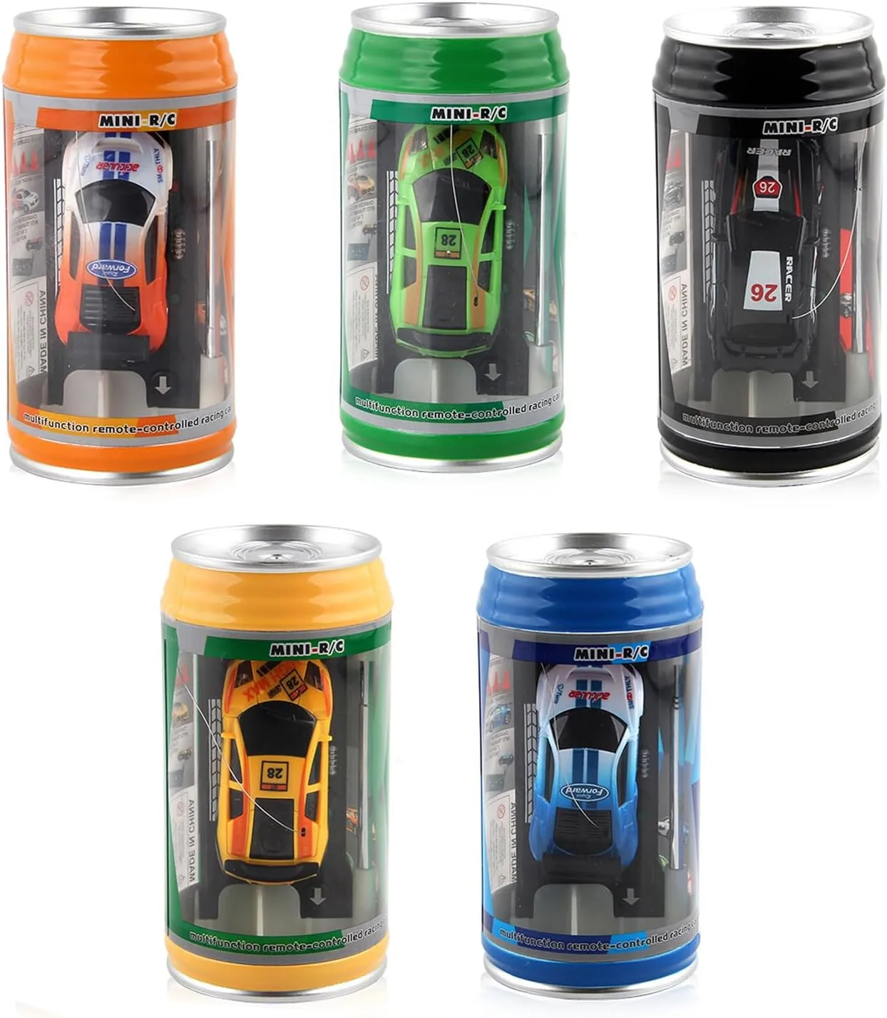 5Pcs Mini Can Remote Control Car, Roadblocks Cans Design Creative Simulation Racing Car Toy for Kids Girls Boys Gift 5Pcs Random Color