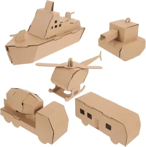 5pcs Paper Model Assembly Toy Helicopter Tank Car Submarine Creative Paper Puzzle for Boys and Girls Educational Hands Stem Activity for Birthdays Holidays