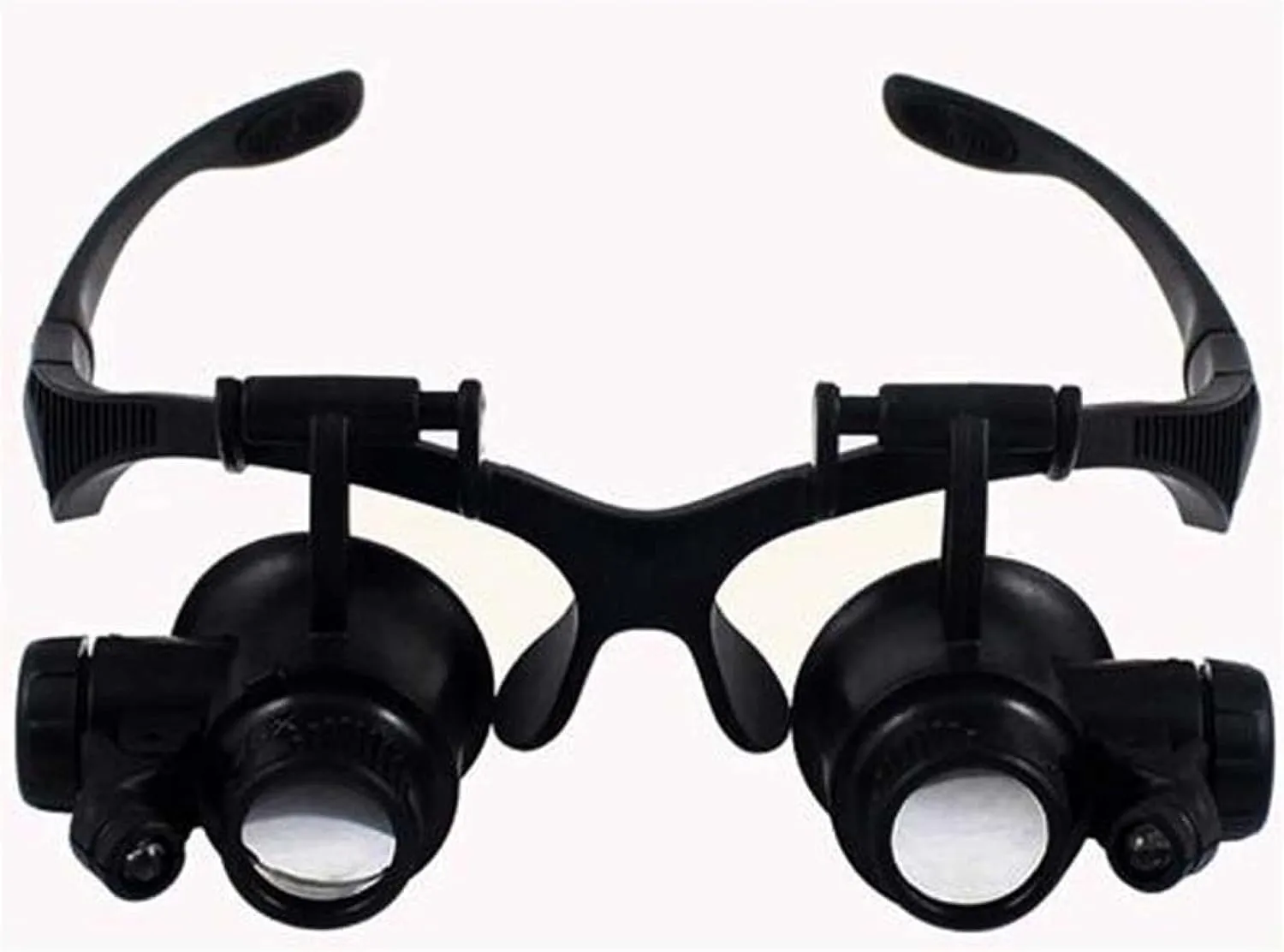 5X 15X 20X 25X Double Eye Glasses Loupe Head Wearing Magnifying Glasses Headset Illuminated Magnifying Glasses Tool Set with LED Light for Watch Repair Jeweler Magnifier