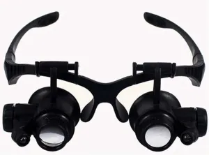 5X 15X 20X 25X Double Eye Glasses Loupe Head Wearing Magnifying Glasses Headset Illuminated Magnifying Glasses Tool Set with LED Light for Watch Repair Jeweler Magnifier