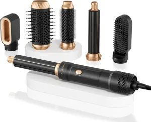 6 in 1 Blow Dryer Brush & Hot Air Brush, Negative Ion Hair Styler Set, 1000W Hot Air Styler for Auto Curling, Fast Drying, Straightening, Volumizing, Hair Styling Tools Gift for Women